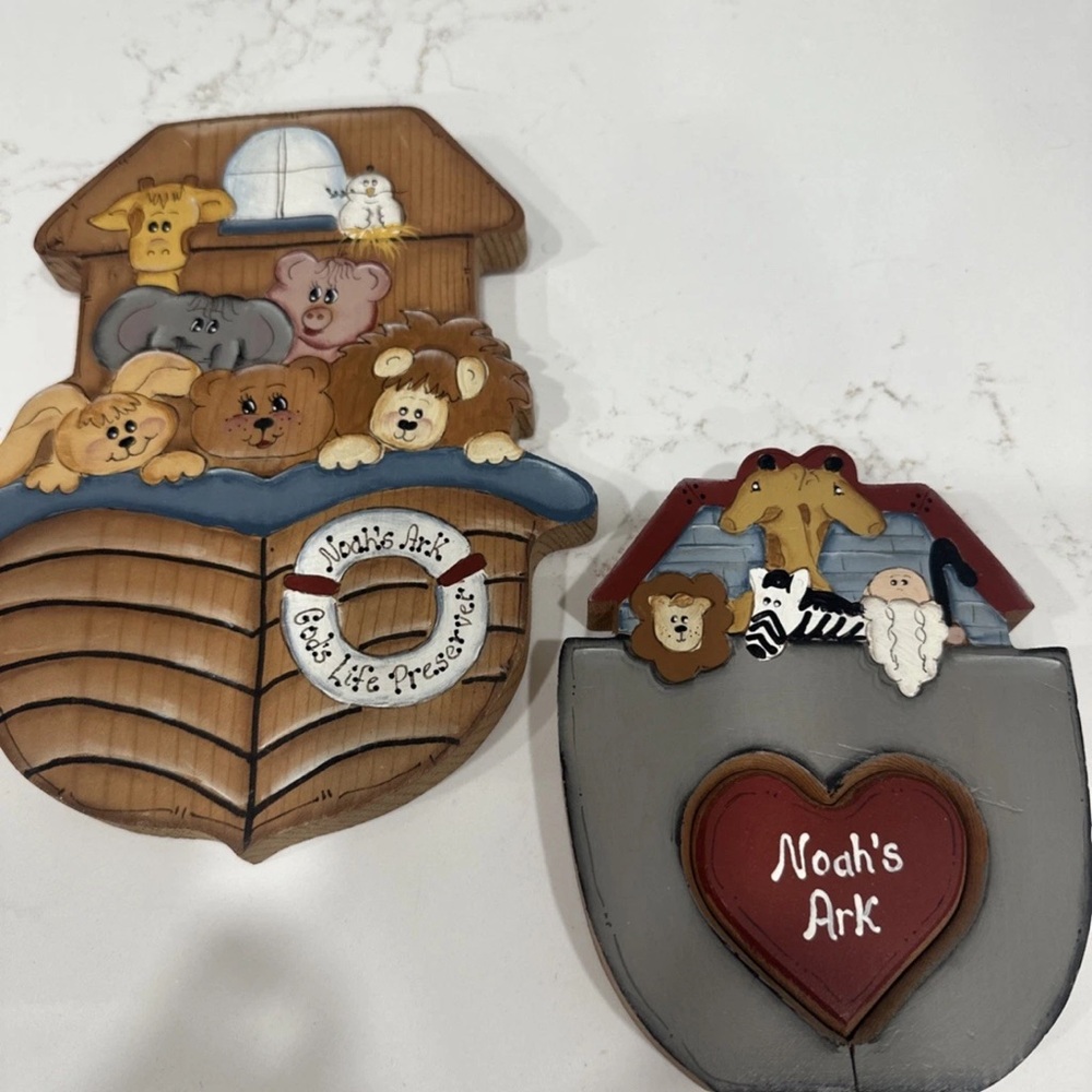 Hand Painted Wooden Noah’s Ark Nursery Decor